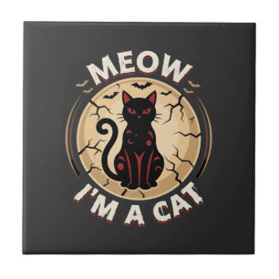 Meow Cat Halloween Graphic Design_1 Tile