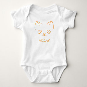 MEOW CAT IN ORANGE BABY BODYSUIT