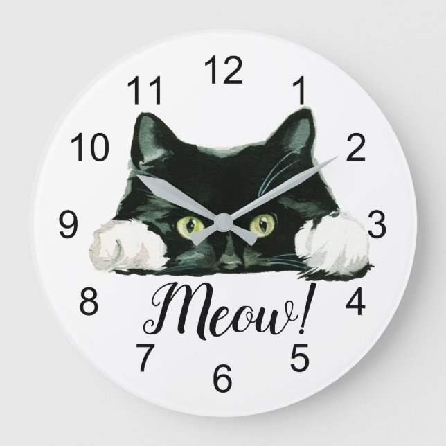 Meow! Cat Large Clock (Front)