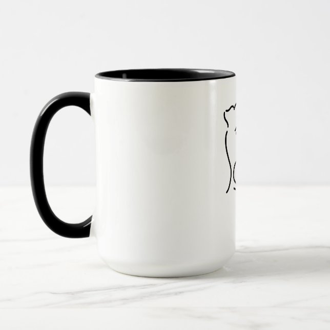 Meow Cat Line Art | Minimalist Cat Design  Mug (Left)