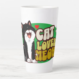 Meow Cat Lover - black cat Latte Mug