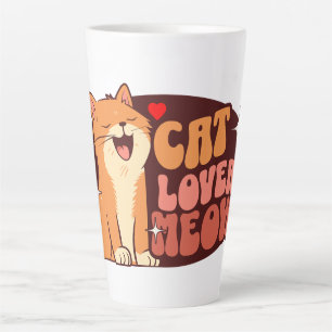 Meow Cat Lover - orange cat Latte Mug