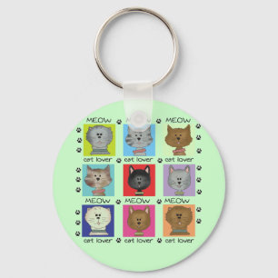 Meow Cat Lover Tshirts and Gifts Key Ring