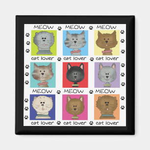 Meow Cat Lover Tshirts and Gifts Magnet