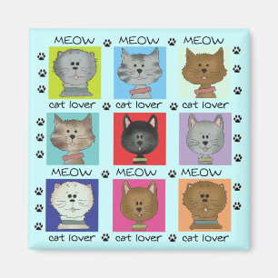 Meow Cat Lover Tshirts and Gifts Magnet