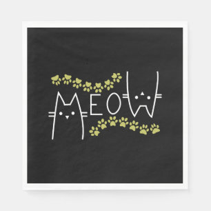Meow Cat Mum Lover , Women Cat Lover, for Her Napkin