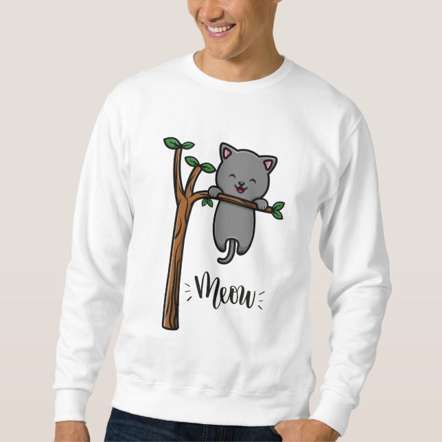MEOW CAT ON TREE  SWEATSHIRT (Front)