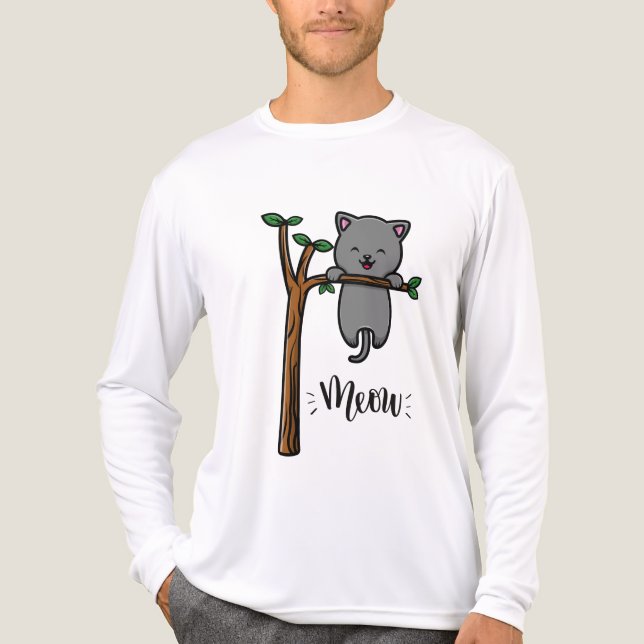 MEOW CAT ON TREE  Tri-Blend SHIRT (Front)