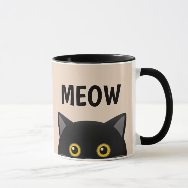MEOW CAT PEEKING COFFEE MUGS (Right)
