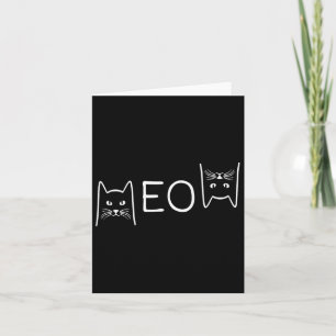 Meow Cat Shirt Meow Kitty Funny Cats Mum And Cat D Card