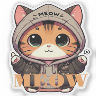 "Meow" cat sticker
