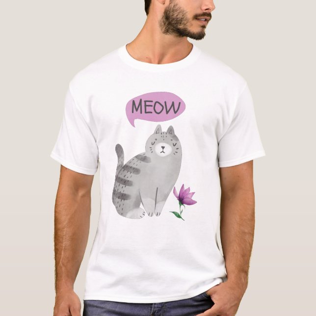 Meow Cat T-Shirt (Front)
