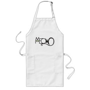 Meow Cat Typography Long Apron