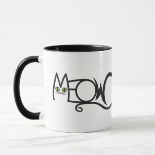 Meow Cat Typography Mug
