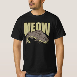 Meow Catfish Funny Catfishing Fish Lover Retro T-Shirt