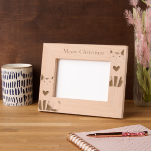 Meow Cats with Heart Etched Frames