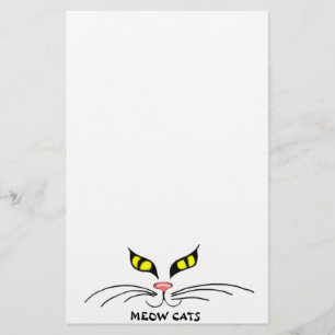 Meow Cats Yellow Stationery