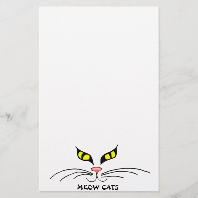 Meow Cats Yellow Stationery (Front)