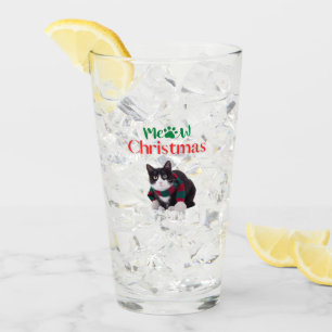 MEOW CHRISTMAS CAT GLASS