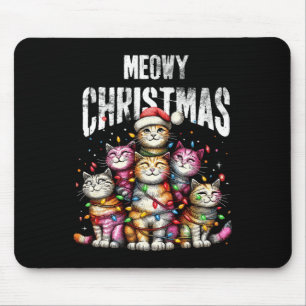 Meow Christmas Fun Cat Mum Cat Dad Christmas Cat Mouse Pad