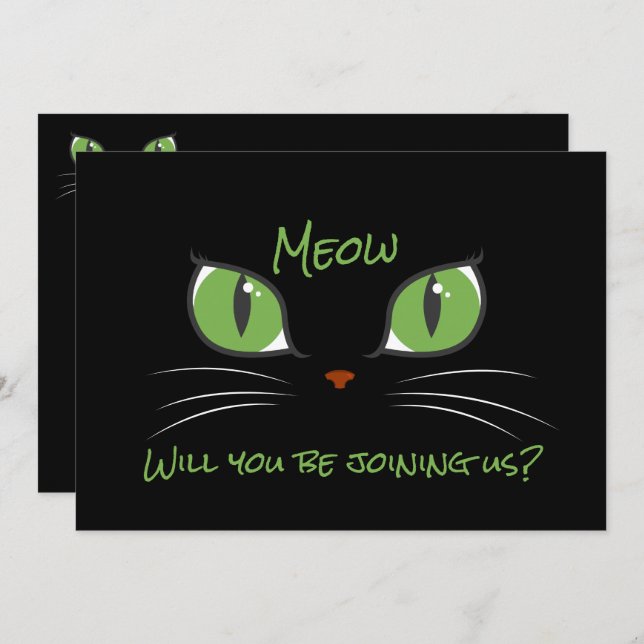 Meow Cute Cat Eyes Pet Party Custom Invitation (Front/Back)