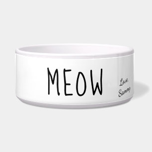 Meow Cute Text Black & White Personalised Pet