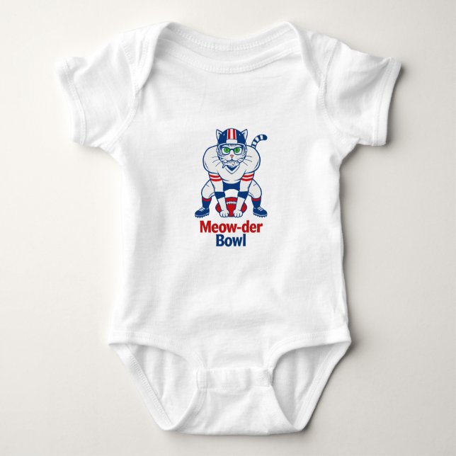 Meow-der Bowl  Baby Bodysuit (Front)