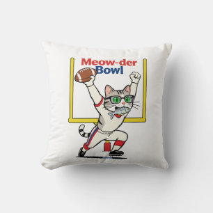 Meow-der Bowl Champion Cat Football Cushion