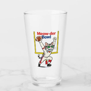 Meow-der Bowl Champion Cat Football Glass