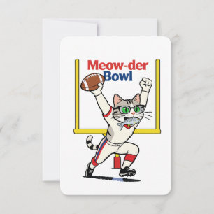 Meow-der Bowl Champion Cat Football Invitation