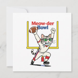 Meow-der Bowl Champion Cat Football Invitation