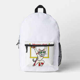 Meow-der Bowl Champion Cat Football Printed Backpack
