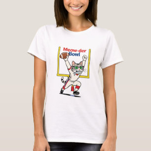 Meow-der Bowl Champion Cat Football T-Shirt