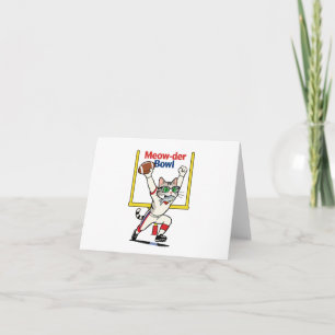 Meow-der Bowl Champion Cat Football Thank You Card