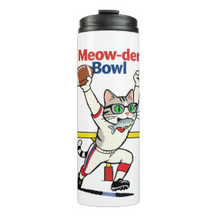 Meow-der Bowl Champion Cat Football Thermal Tumbler