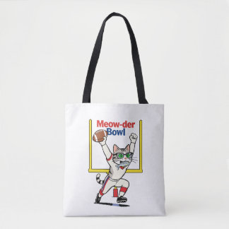 Meow-der Bowl Champion Cat Football Tote Bag