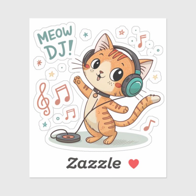  Meow DJ Sticker (Sheet)