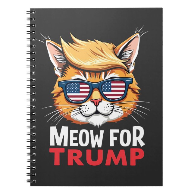 Meow For Trump Cat Kitten Election Vote   Notebook (Front)
