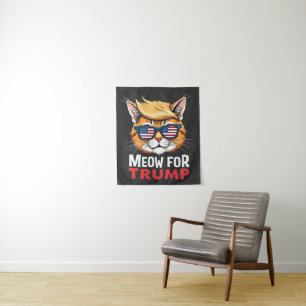 Meow For Trump Cat Kitten Election Vote Tapestry