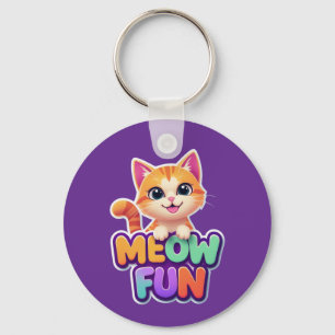 Meow Fun - Cute Smiling Cat Keychain