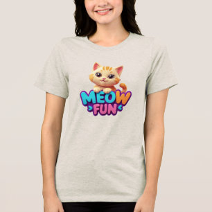 Meow Fun - Sweet Look Cat Tri-Blend Shirt