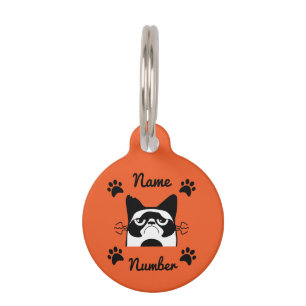 meow funny cat lovers accessories pet tag