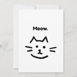 Meow. Funny Simple Cat Invitation