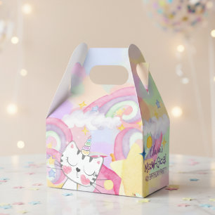 Meow-gical caticorn birthday Favor Box