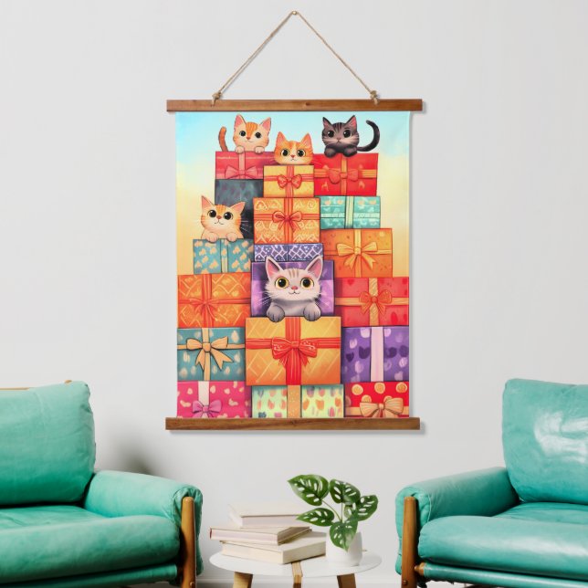 Meow Gift Birthday Tower Hanging Tapestry (Living Room)