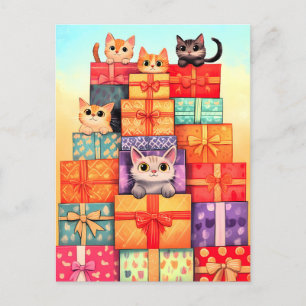Meow Gift Birthday Tower Holiday Postcard