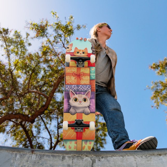 Meow Gift Birthday Tower Skateboard (Outdoor 1)