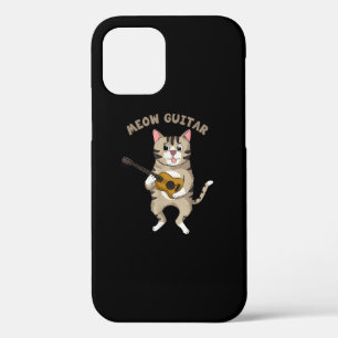 Meow Guitar Cute Cat Playing Guitar Funny Kitties iPhone 12 Pro Case