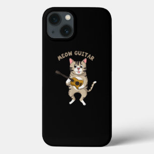 Meow Guitar Cute Cat Playing Guitar Funny Kitties iPhone 13 Case