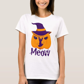 Meow Halloween Cat Design T-Shirt